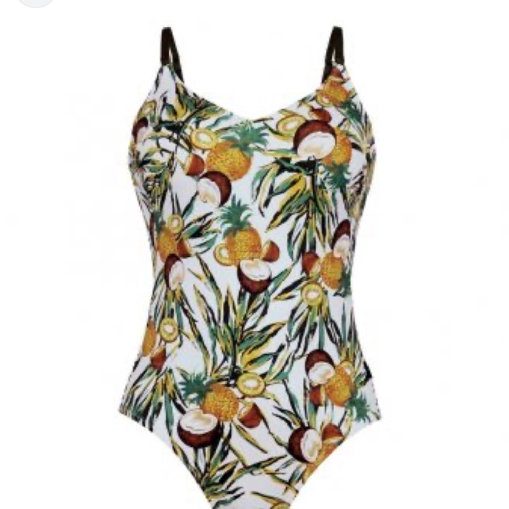 rosa faia • coconut pineapple kiwi novelty swim one piece bathing suit  8 C cup